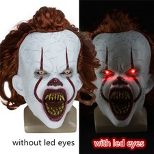 Pennywise LED Mask Stephen King's It Chapter 2 Cosplay Scary Joker Party Prop