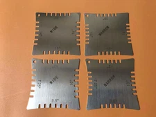 Guitar Notched Radius Gauges for measuring fingerboard radius with strings on