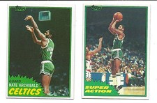 1981-82 TOPPS NATE ARCHIBALD #3 #100 EAST BOTH CARDS SHARP CELTICS .99 SHIPPING