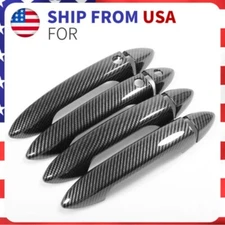 Glossy Carbon Fiber With Smart Door Handle Cover Trim For 2013-2017 Honda Accord