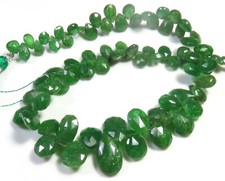 Tsavorite Pear Faceted Beads 5-10mm 8.5"Strand Natural Green Garnet Gems LC-1663