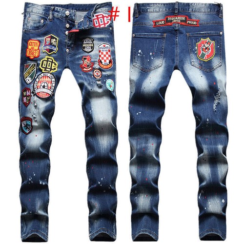 Jeans uomo casual slim fit skinny denim pantaloni strappati patchwork streetwear*jeans - Foto 20 di 31