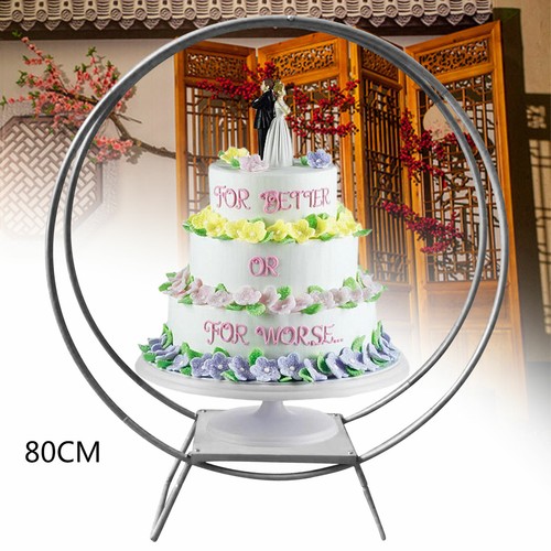 Soporte para pasteles de 80 cm en forma de arco fruta postre estante decoración de fiesta flores de plata DE - Imagen 3 de 12