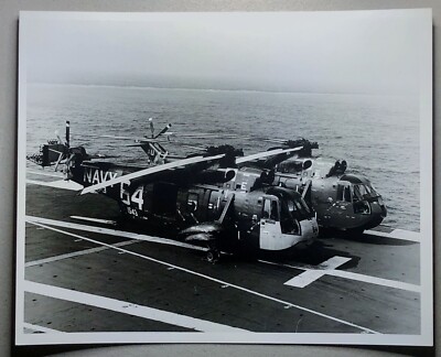 Carrier CVS-11 USS Intrepid 1965 8x10 Glossy Navy SH3A Helicopter Photograph