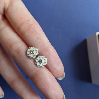 Authentische 100 % 925 Sterlingsilber Blühende Dahlie