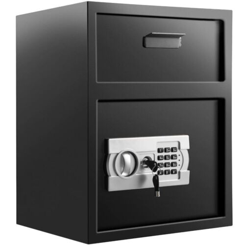 1.7 Cubic Digital Depository Safe Drop Safe Carbon Steel 2Keys Safe w/ Drop Slot