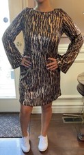 Betsy Adam Sequin dress 6 Color Copper And Black MSRP 268