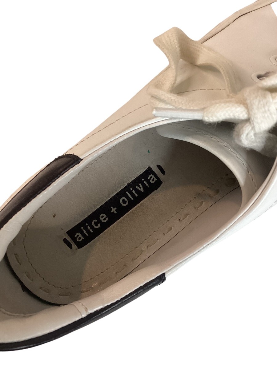 alice + olivia ホワイト レーススニーカー サイズ7 Alice and Olivia Womens Ezra Lace-Up Platform Sneakers