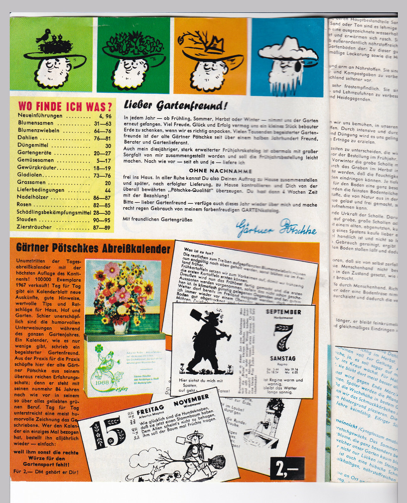 Gärtner Pötschke Gartenanregungen Frühjahr 1968 Holzbüttgen Neuß