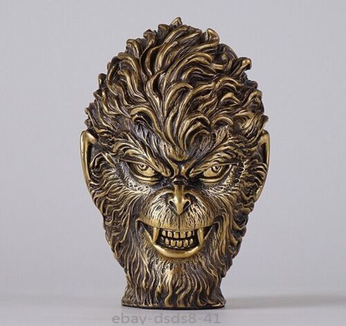Brass Monkey King Buddha Demon Statue Good Evil Buddhism Zen Table Decor