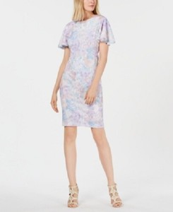calvin klein flutter sleeve dress