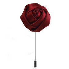Groom Boutonniere Rose Flower Brooch Red Ties Men Tuxedo Collar Pin Lapel Brooch