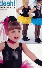 FAUX SEQUIN LEOTARD DANCE BATON BLACK GIRLS white lining 4C Costume