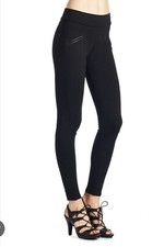 Women Ponte Stretch Pants Leggings Leather Pull up Ci sono PP135 Size Large