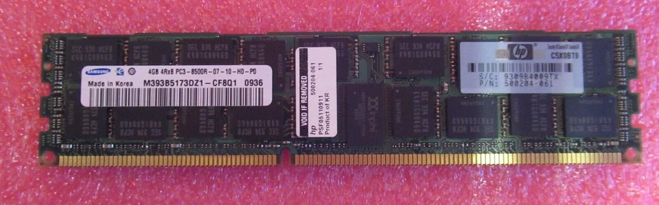 Samsung M393B5173DZ1-CF8Q1 8GB (2x4GB) PC3-8500 DDR3-1066MHz ECC CL7 240P Memory - Image 3 of 4