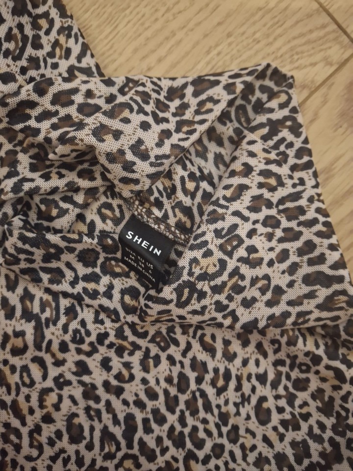 Beautiful Leopard Print Lycra Bodycon Dress New Medium | eBay UK