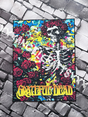 LARGE SEW ON PRINTED JACKET BACK PATCH ~ 11 x 14.5 INCHES ~ GRATEFUL DEAD
