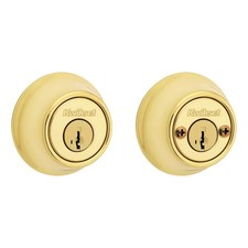 Kwikset 665 Polished Brass Double Cylinder Deadbolt SmartKey Security Microban