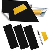 3PCS Matte Cut Your-Own Emblem Overlay DIY Decals for Chevy Compatible Black