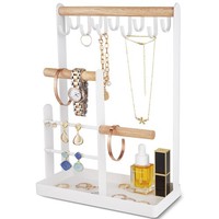 SchmuckstäNder Schmuckhalter Organizer Ketten Ohrringe Aufbewahrung Weiß 32 Cm