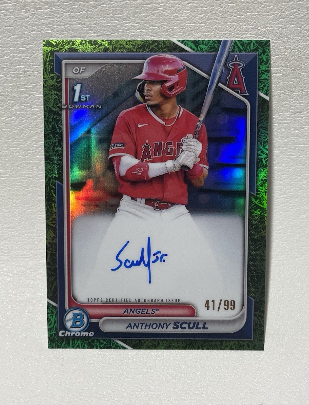 2024 Bowman - Chrome 1st Prospect Auto Anthony Scull Green Grass Refractor /99