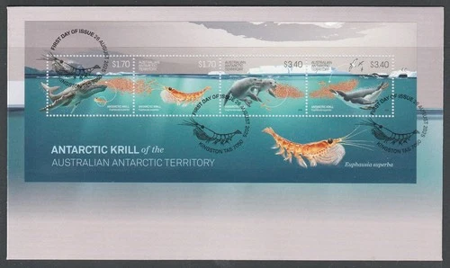 Australian ANTARCTIC 2025 Antarctic KRILL  MINISHEET  V F Used on FDC - in STOCK