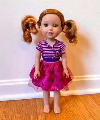 American Girl Wellie Wisher Willa Doll 14.5'' Strawberry Blonde Hazel Eyes Outfit