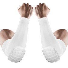 2 PCS Elbow Pads Padded Compression Shield Arm Sleeves Basketball Sports