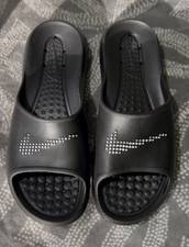 Image of New Nike Victori One Men's Slide Sandals Studded Logo Comfort Black Size M15A