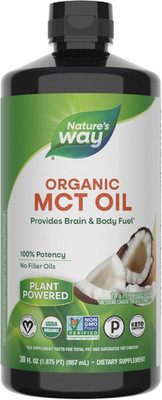 Organic MCT Oil, 30 Fl Oz, Brain and Body Fuel from Coconuts*, C8 Caprylic Acid 
