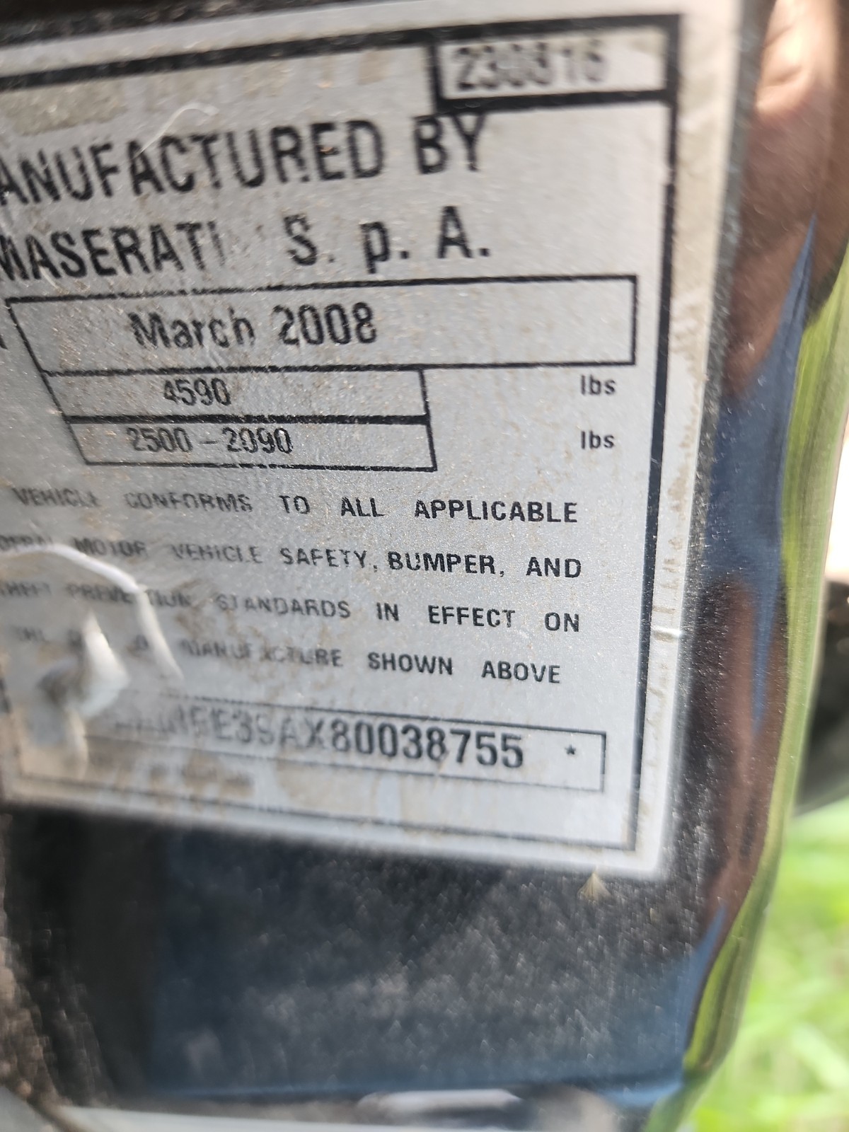 Maserati Quattroporte 2003-2013 FRONT+LEFT Headlight switch