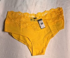 NWT Frederick  s of Hollywood Lace Hipster Panties Womens Large Yellow