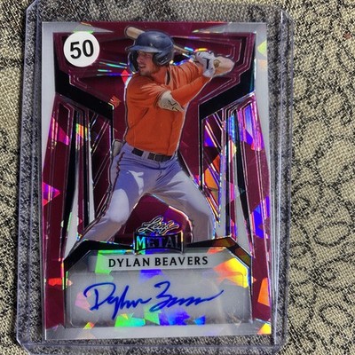 2023 Leaf Exotic Dylan Beavers #BA-DB1 Crystals /5 Auto Baltimore Orioles RC