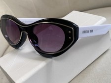 Christian Dior Women Sunglasses Black Frame Cat Eye With Case