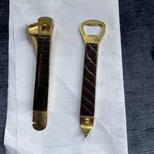 Vintage Antique CTS Solingen Germany Cigar Cup Leather Finish ànd bottle opener 