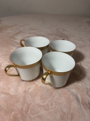 Mikasa Regent Fine China Cups Gold Trim White Set Of 4 Japan