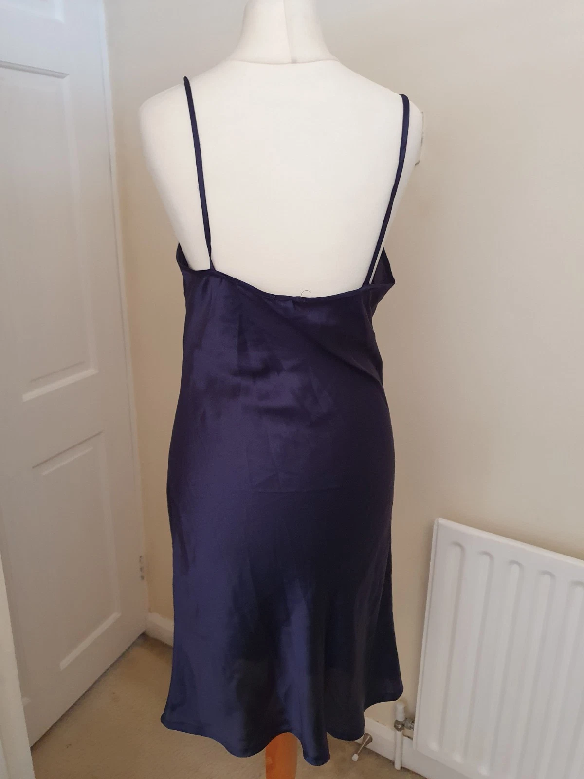 Abito donna Versace Designer blu viola seta camicetta taglia M UK 10