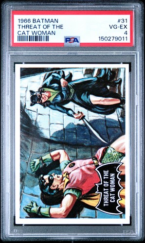 1966 Topps Batman Black Bat #31 Threat of the Cat Woman — PSA 4
