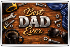 Best Dad Ever Tools Mug Funny Fathers Day UK Fridge Magnet Travel Souvenir Gift