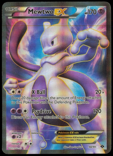 MEWTWO EX 98/99 ULTRA RARE NEXT DESTINIES POKEMON HOLO LP/MP+