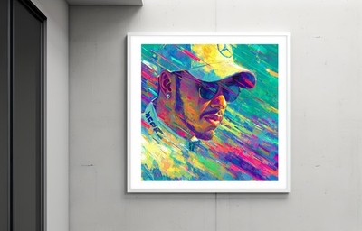 Lewis Hamilton 24x24 Giclée Art Print Ltd 1/25 Signed COA Rombley C9