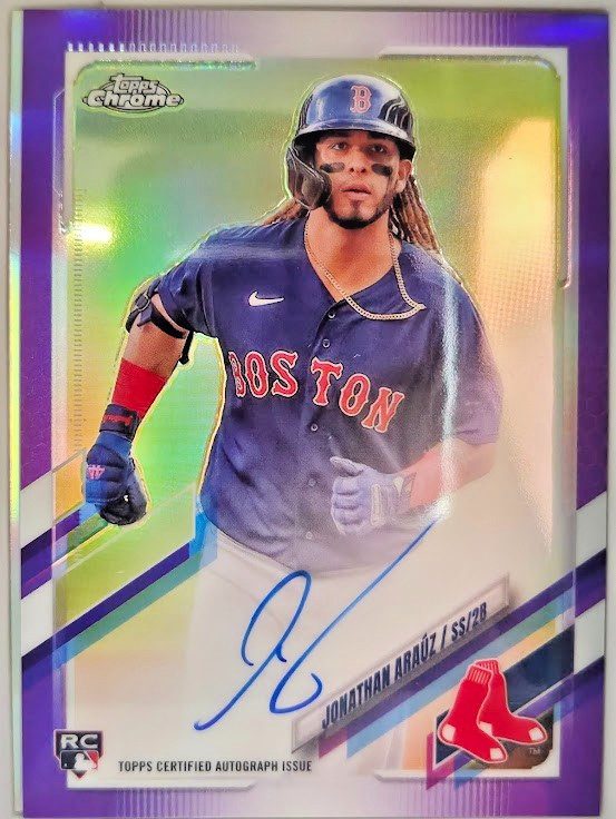 Jonathan Arauz 2021 Topps Chrome #RA-JAR Rookie AUTOGRAPH Purple Refractor /250