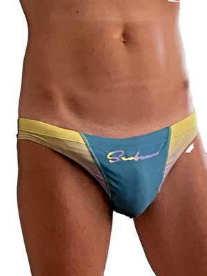 badeslip herren mehrfarbig farbverlauf strand schwimmunterteil gr M