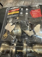 Kwikset Tylo Antique Brass Entry Door Knob Single Cylinder Deadbolt Combo