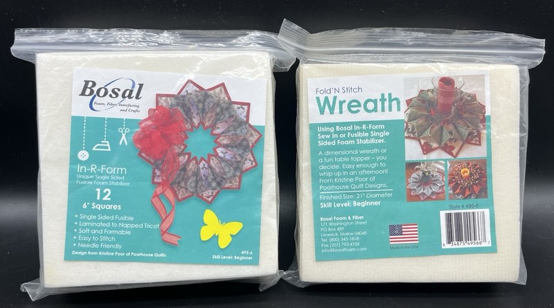 2 Pks Bosal In-R-Foam - Single Sided Fusible Foam Stabilizer - 6" Square - NEW