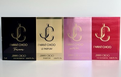 Jimmy Choo I WANT CHOO Perfume Collection Sample Spray Vial 4pc