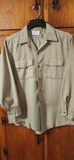 Men  s '80's Vintage Dickies Long Sleeve Work Shirt Tan Size 16-16 1/2 X 33