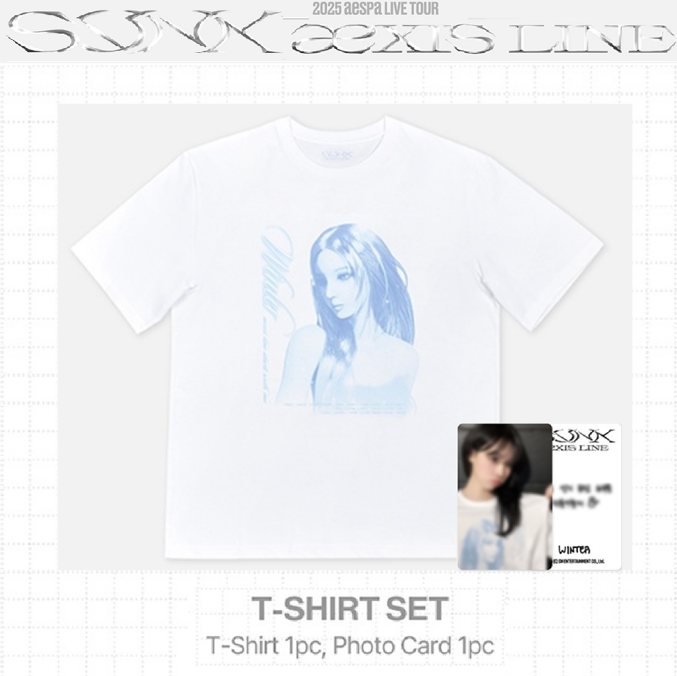 aespa WINTER T-SHIRT + 1 Photocard Official SYNK : aeXIS LINE | eBay