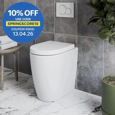 Back to Wall Comfort Height Rimless Toilet High Level WC Pan & Soft Close Seat