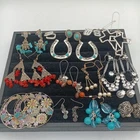 Vintage Costume Jewelry Ladies Earrings Lot Of 14 For Pierced Ears Fast Shipping